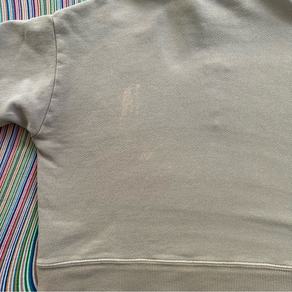 RE/DONE x Hanes 70's half-zip sweatshirt • small • cropped • khaki • flaw* - Picture 10 of 12